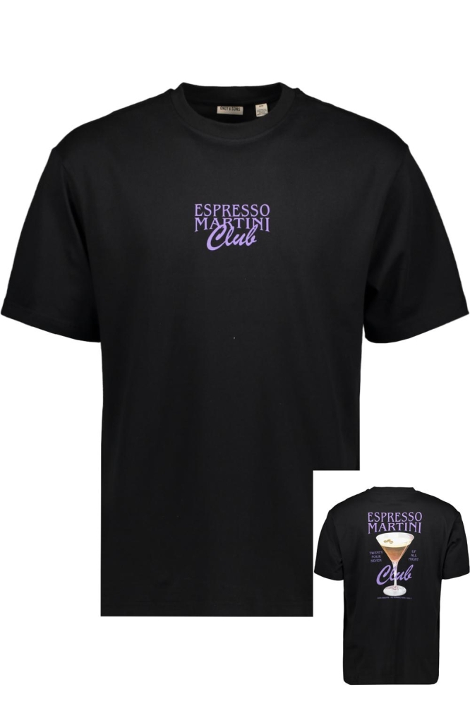 ONSCABANA COCKTAIL CLUB RLX SS TEE 22034380 JET BLACK